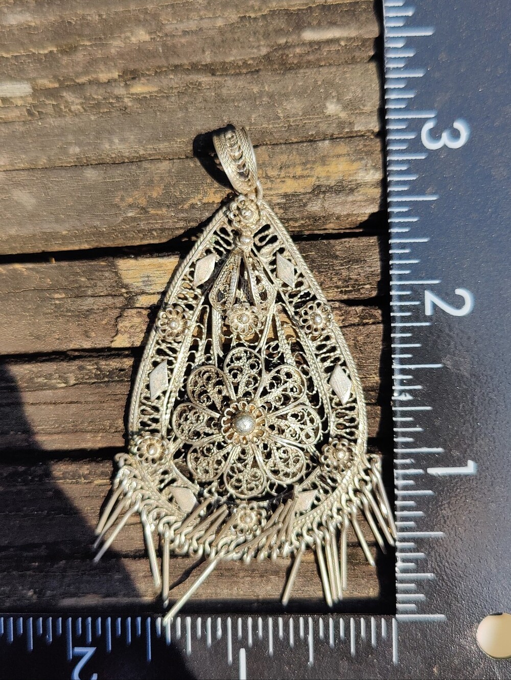 Huge Vintage Sterling Silver Pendant - Picture 5 of 5